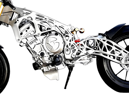 The Metal 3D Printed Topological Frame Compatible for BMW Motorcycles