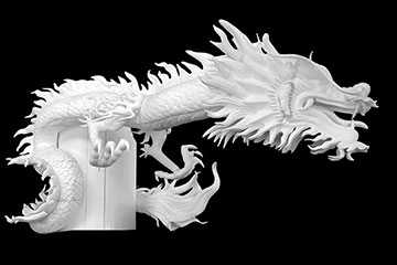 Custom very large 3D printed bearded dragon statues