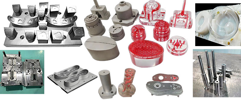 3D printed molds of different materials for various industries