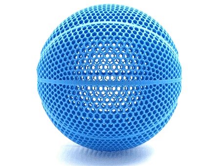 PEBA 3D Printed Basketball In Blue color