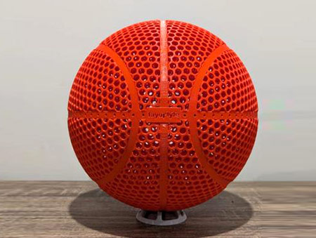 PEBA 3D Printed Basketball In Red color