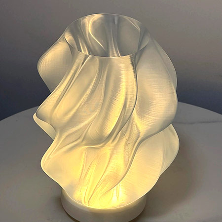 3D Printed Vase-shaped Table Lamp in Yellow Color