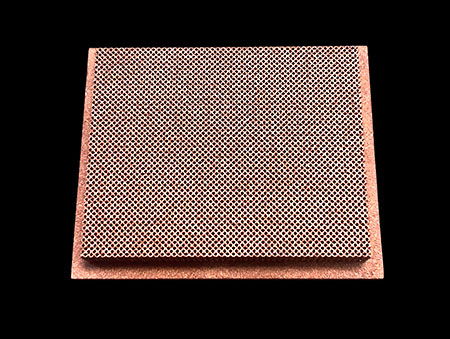 Custom SLM 3D printed pure copper hexagonal honeycomb lattice heat sink for high-speed optical module thermal structures