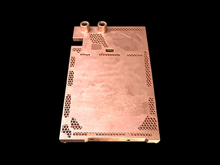High thermal conductivity SLM copper water cold plate with internal honeycomb lattice