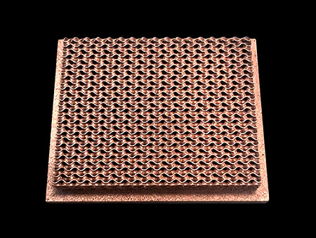 3D printed pure copper wavy corrugated lattice heat sink for high-speed optical module cooling