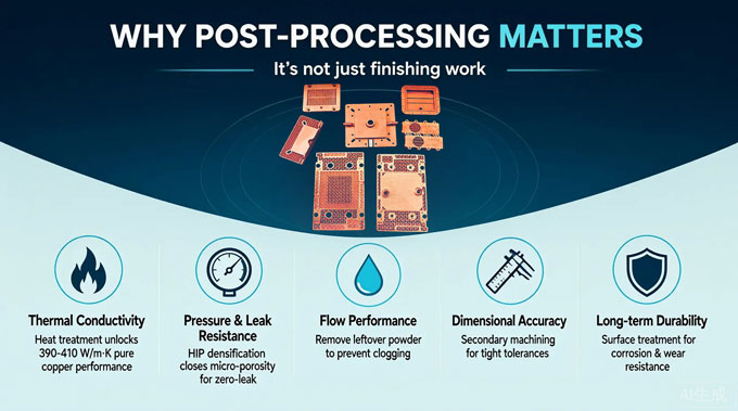 The Effects of Various Post-processing Procedures on 3D Printed Copper Thermal Parts